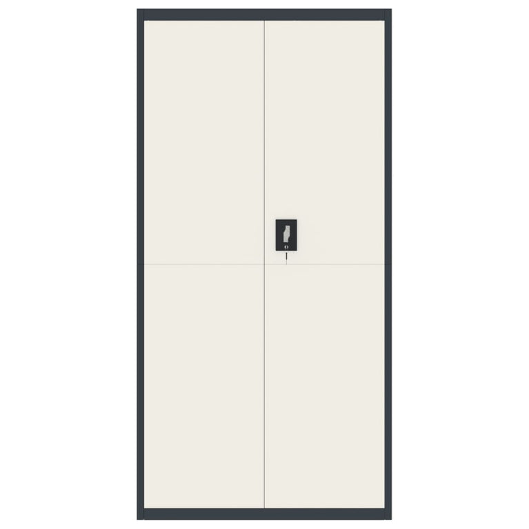 Archiefkast 90x40x180 cm staal antracietkleurig en wit MeubelReus
