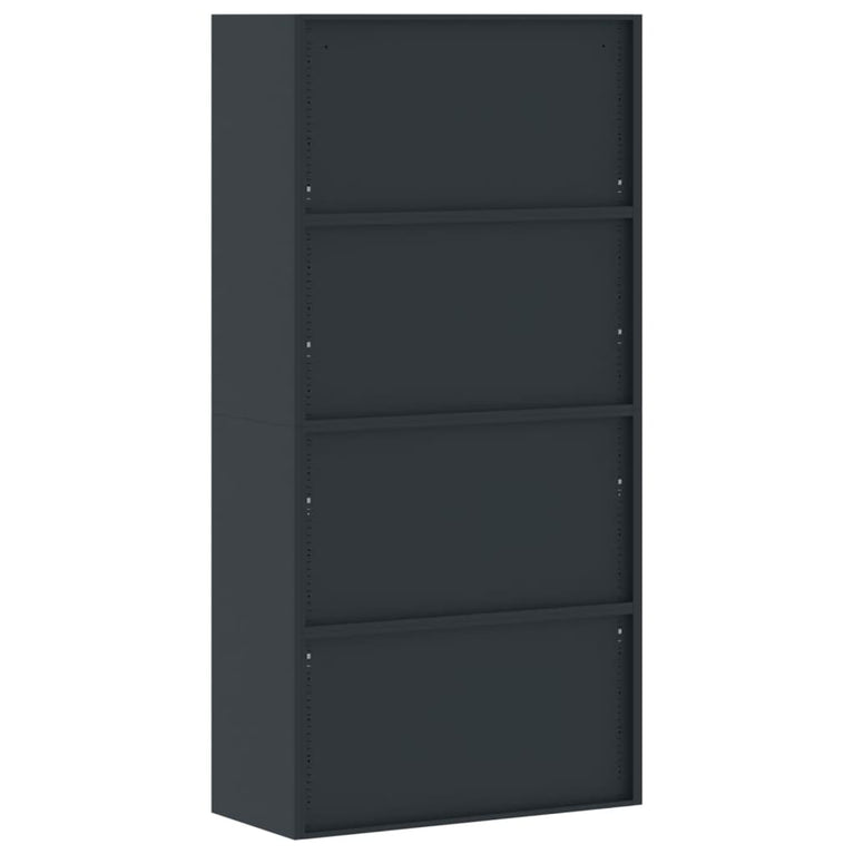 Archiefkast 90x40x180 cm staal antracietkleurig en rood MeubelReus