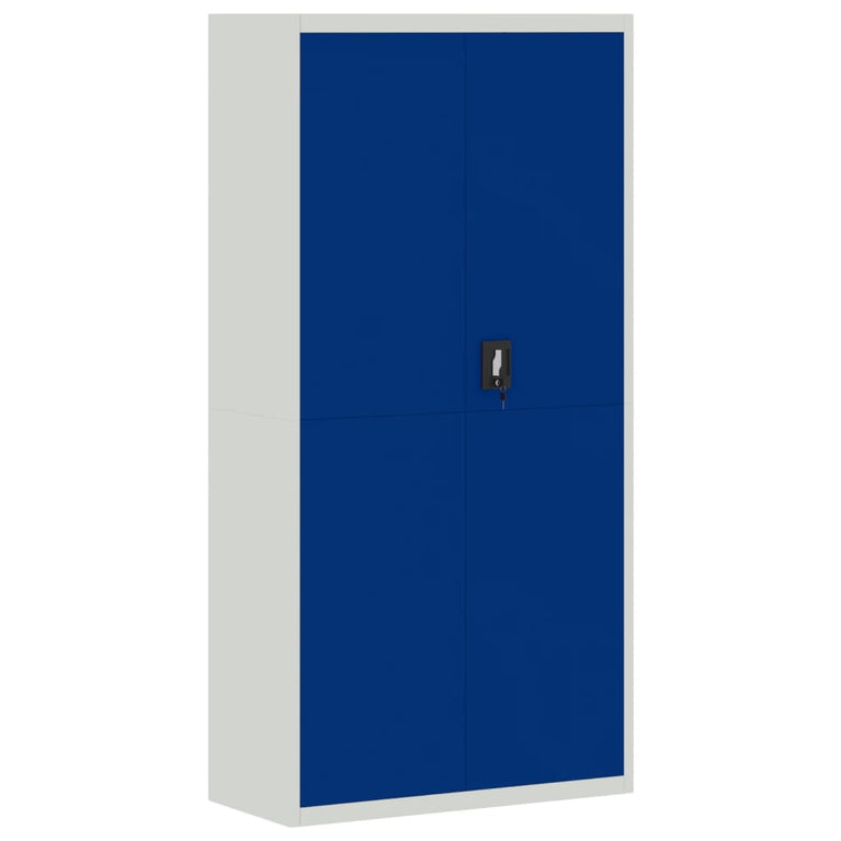 Archiefkast 90x40x180 cm staal lichtgrijs en blauw MeubelReus