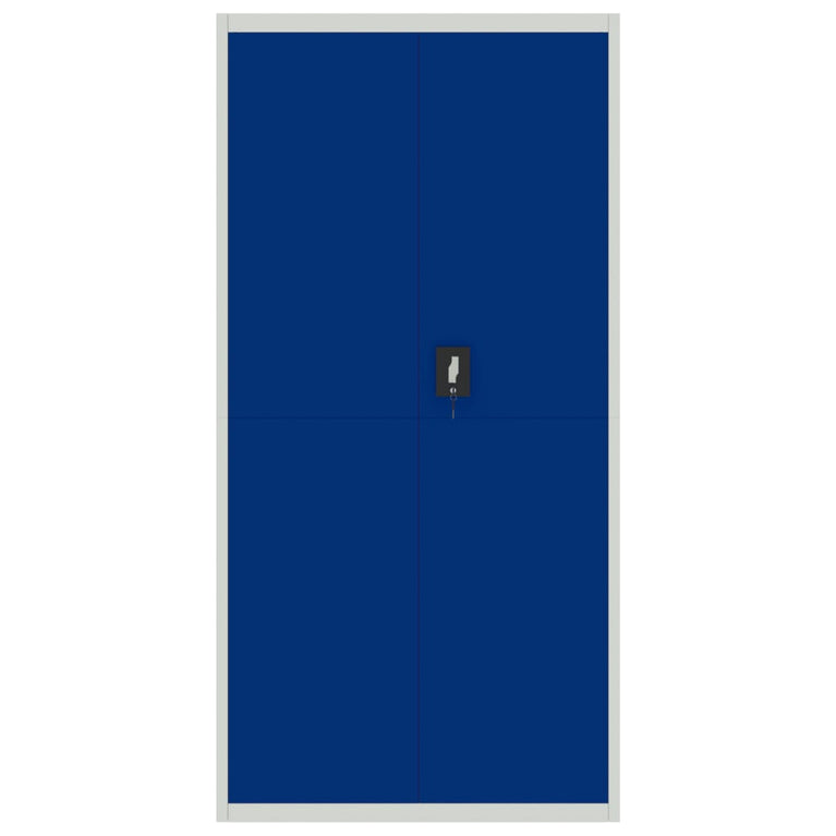Archiefkast 90x40x180 cm staal lichtgrijs en blauw MeubelReus