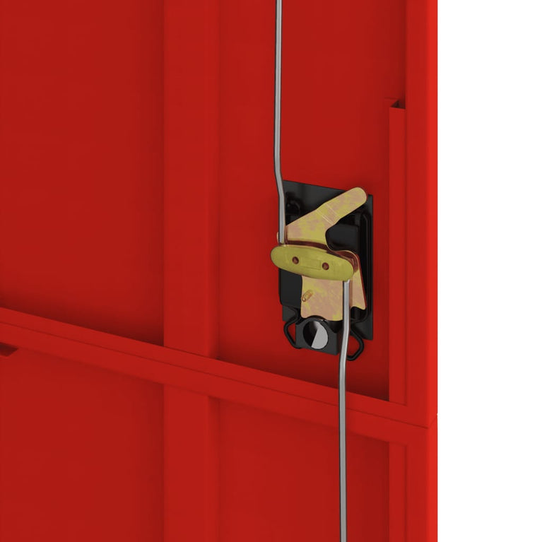 Archiefkast 90x40x200 cm staal antracietkleurig en rood MeubelReus