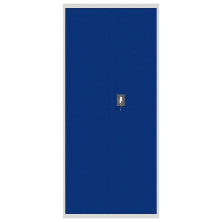 Archiefkast 90x40x200 cm staal lichtgrijs en blauw MeubelReus