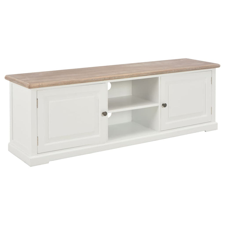Tv-meubel 110x30x40 cm bewerkt hout wit MeubelReus
