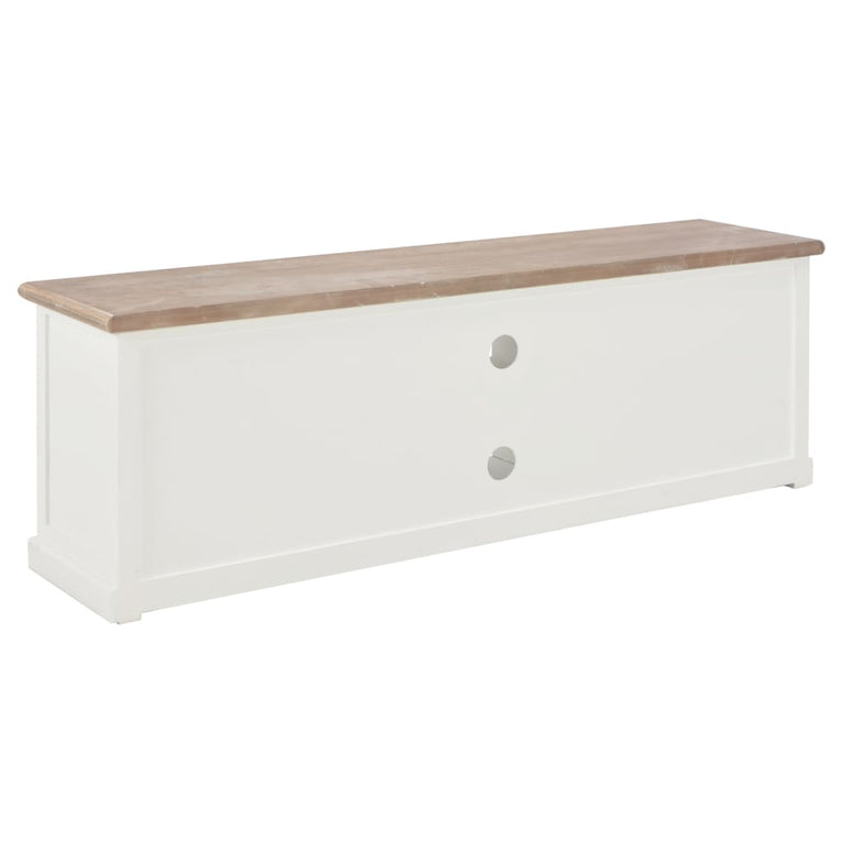 Tv-meubel 110x30x40 cm bewerkt hout wit MeubelReus