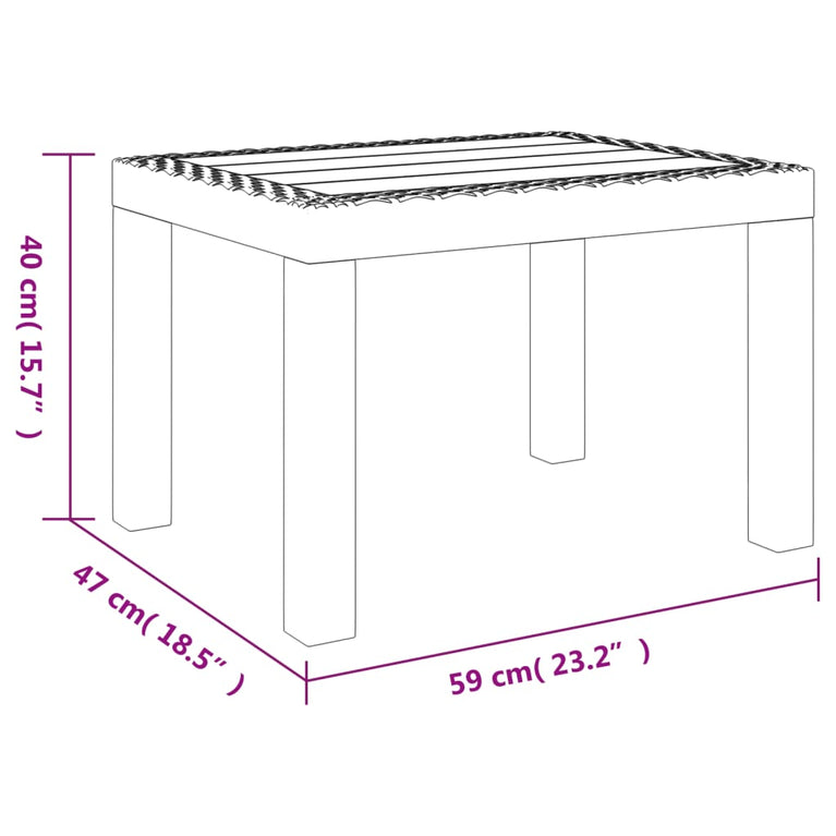 Tuintafel 59x47x40 cm PP wit MeubelReus