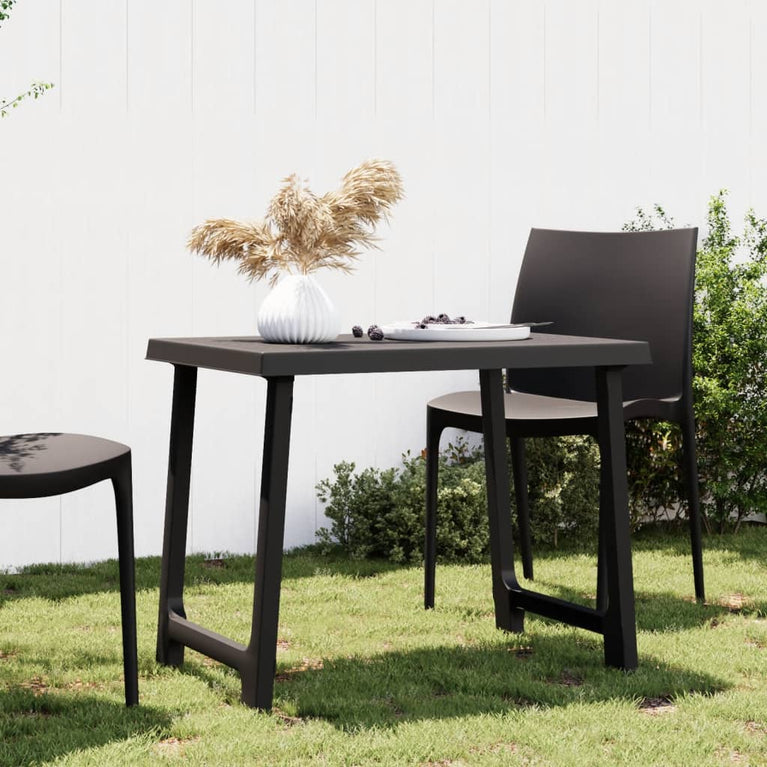 Campingtafel hout-look 79x56x64 cm PP antracietkleurig MeubelReus