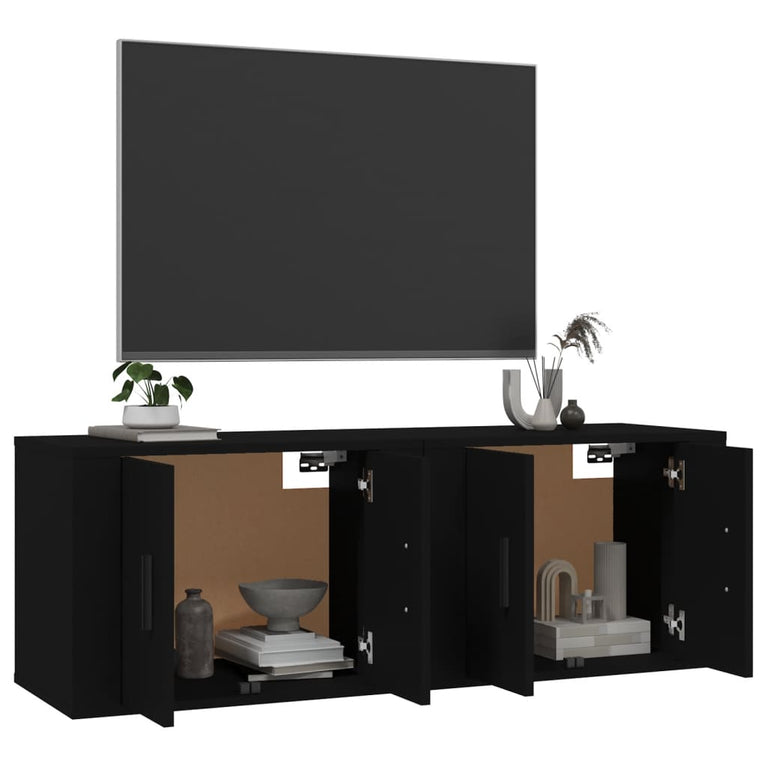 Tv-wandmeubels 2 st 57x34,5x40 cm zwart MeubelReus