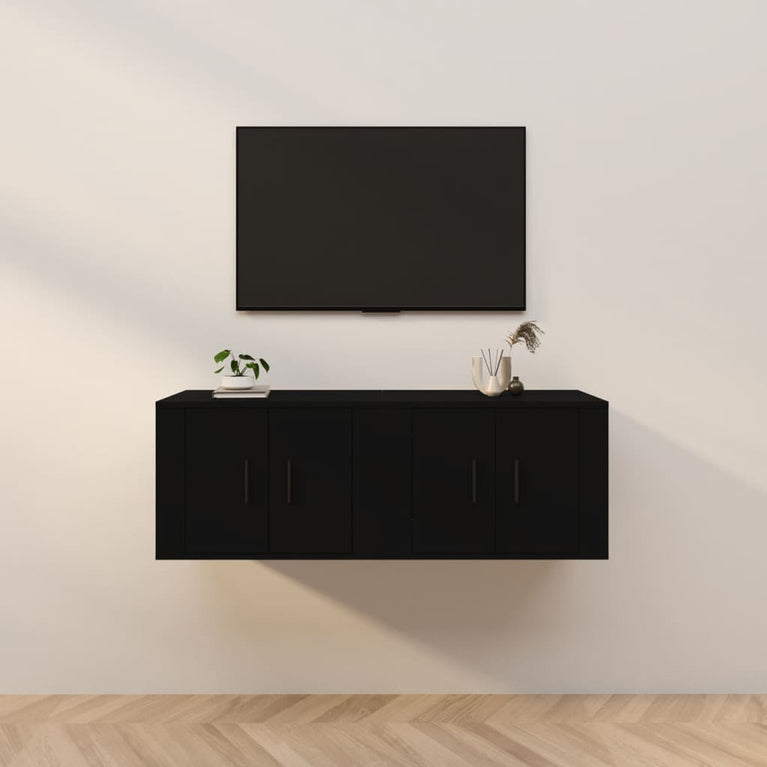 Tv-wandmeubels 2 st 57x34,5x40 cm zwart MeubelReus