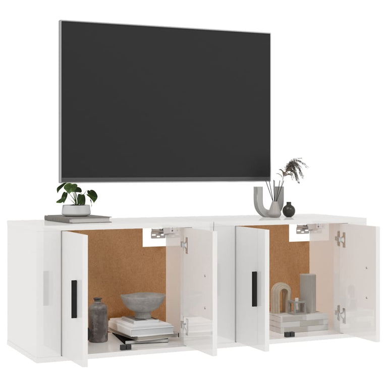 Tv-wandmeubels 2 st 57x34,5x40 cm hoogglans wit MeubelReus
