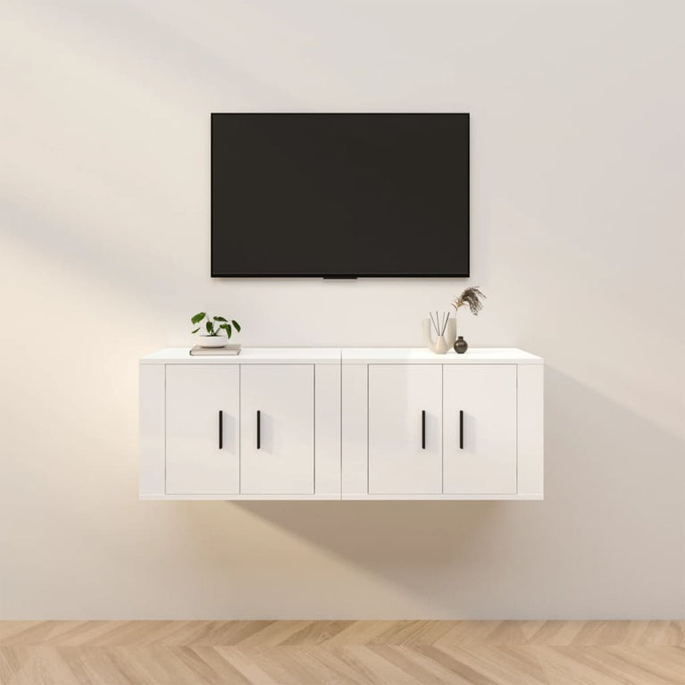 Tv-wandmeubels 2 st 57x34,5x40 cm hoogglans wit MeubelReus