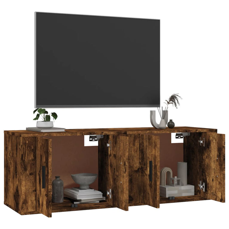 Tv-wandmeubels 2 st 57x34,5x40 cm gerookt eikenkleurig MeubelReus
