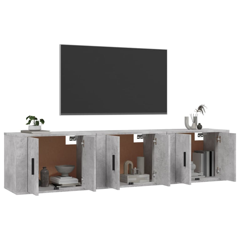 Tv-wandmeubels 3 st 57x34,5x40 cm betongrijs MeubelReus