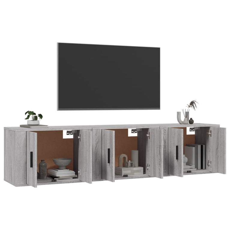 Tv-wandmeubels 3 st 57x34,5x40 cm grijs sonoma eikenkleurig MeubelReus