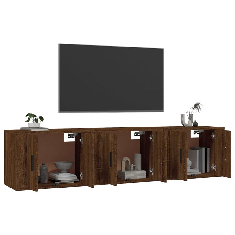 Tv-wandmeubels 3 st 57x34,5x40 cm bruin eikenkleur MeubelReus