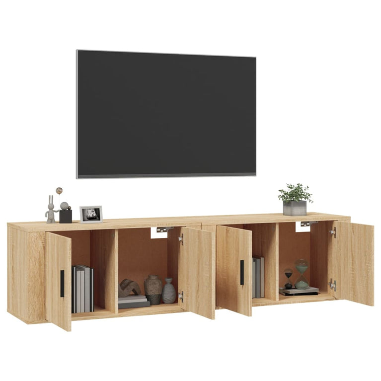 Tv-wandmeubels 2 st 80x34,5x40 cm sonoma eikenkleurig MeubelReus