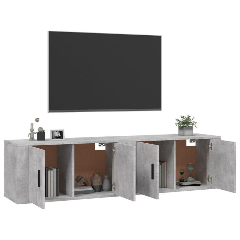 Tv-wandmeubels 2 st 80x34,5x40 cm betongrijs MeubelReus