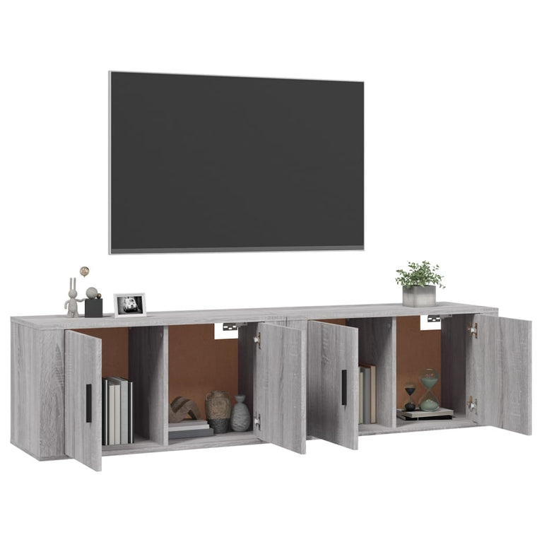 Tv-wandmeubels 2 st 80x34,5x40 cm grijs sonoma eikenkleurig MeubelReus
