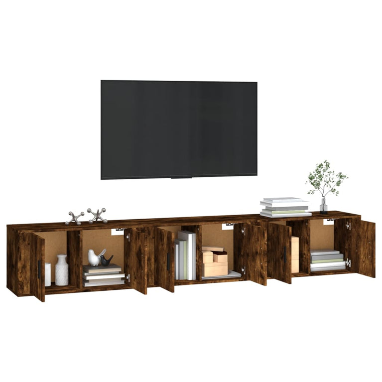 Tv-wandmeubels 3 st 80x34,5x40 cm gerookt eikenkleurig MeubelReus