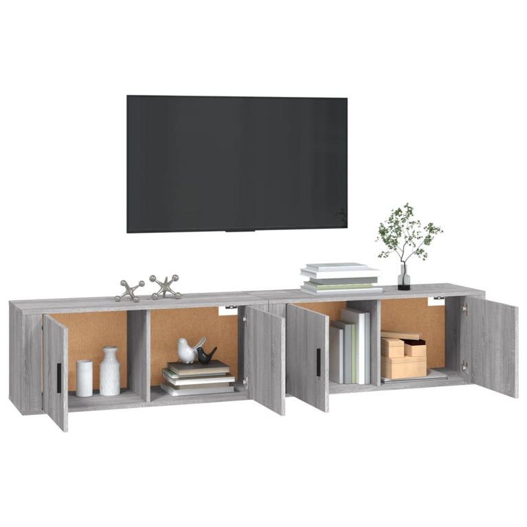 Tv-wandmeubels 2 st 100x34,5x40 cm grijs sonoma eikenkleurig MeubelReus