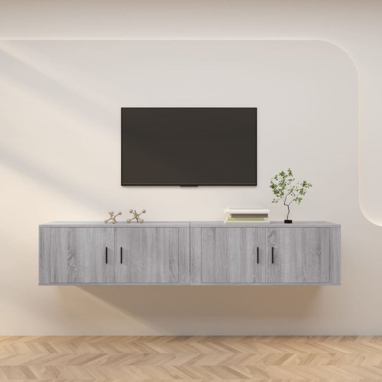 Tv-wandmeubels 2 st 100x34,5x40 cm grijs sonoma eikenkleurig MeubelReus
