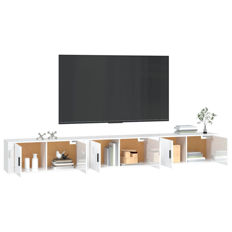 Tv-wandmeubels 3 st 100x34,5x40 cm hoogglans wit MeubelReus