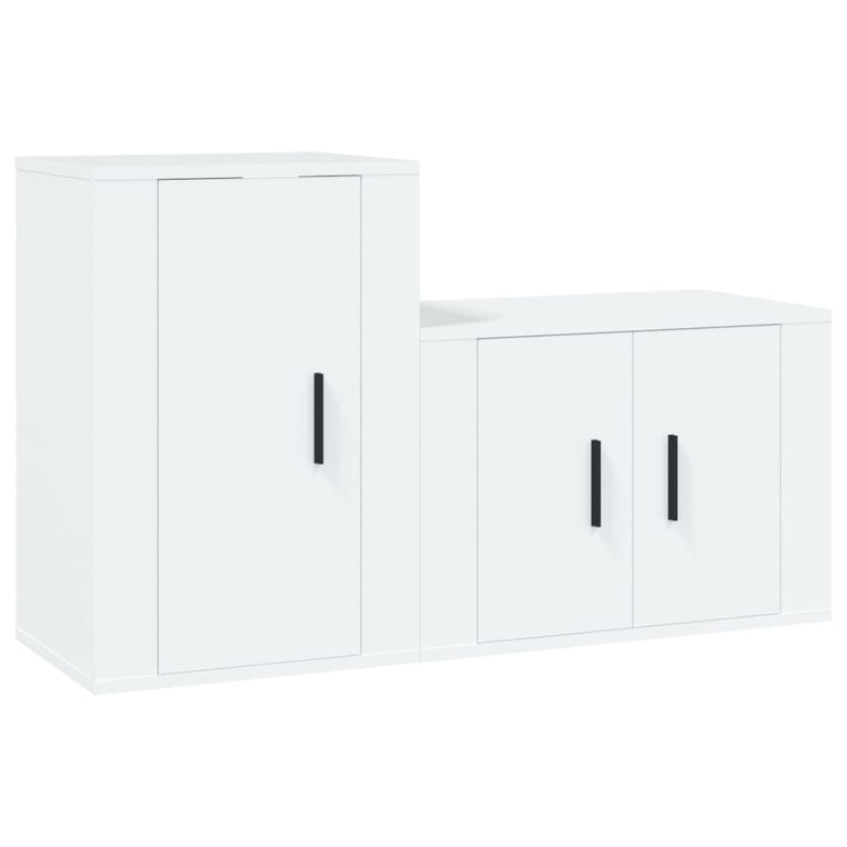 2-delige Tv-meubelset bewerkt hout wit MeubelReus