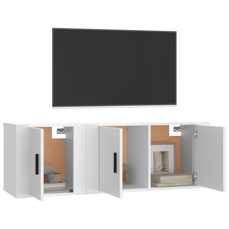 2-delige Tv-meubelset bewerkt hout wit MeubelReus