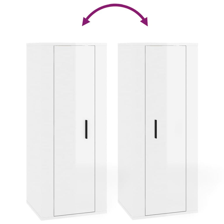 5-delige Tv-meubelset bewerkt hout hoogglans wit MeubelReus