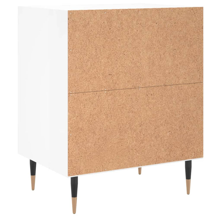Nachtkastje 40x30x50 cm bewerkt hout hoogglans wit MeubelReus