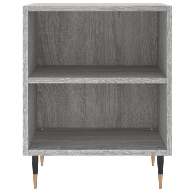 Nachtkastje 40x30x50 cm bewerkt hout grijs sonoma eikenkleurig MeubelReus