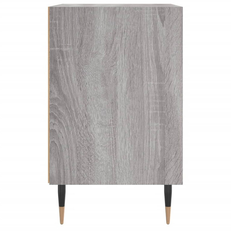 Nachtkastje 40x30x50 cm bewerkt hout grijs sonoma eikenkleurig MeubelReus