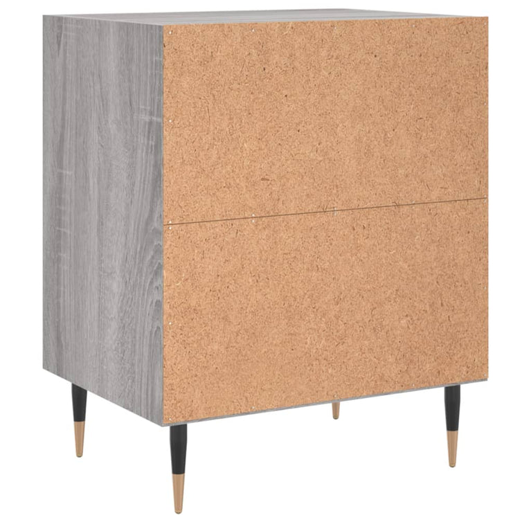 Nachtkastje 40x30x50 cm bewerkt hout grijs sonoma eikenkleurig MeubelReus