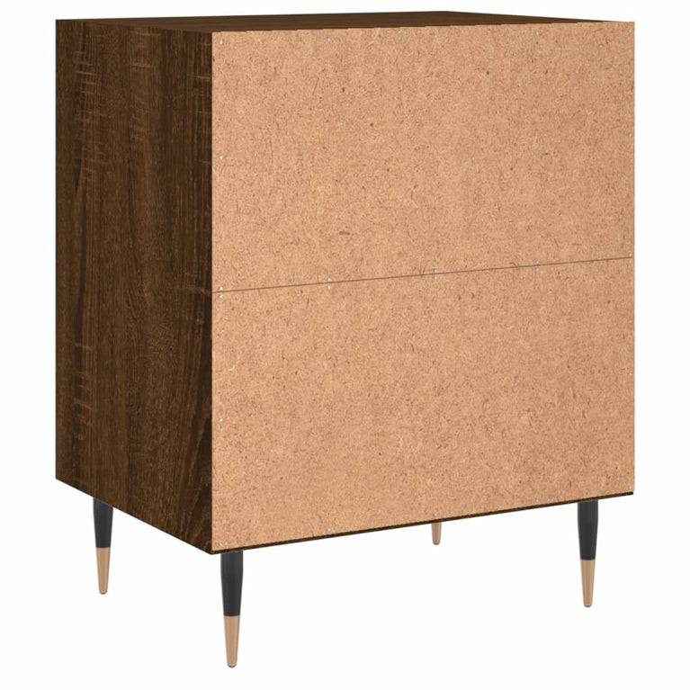 Nachtkastje 40x30x50 cm bewerkt hout bruin eikenkleur MeubelReus