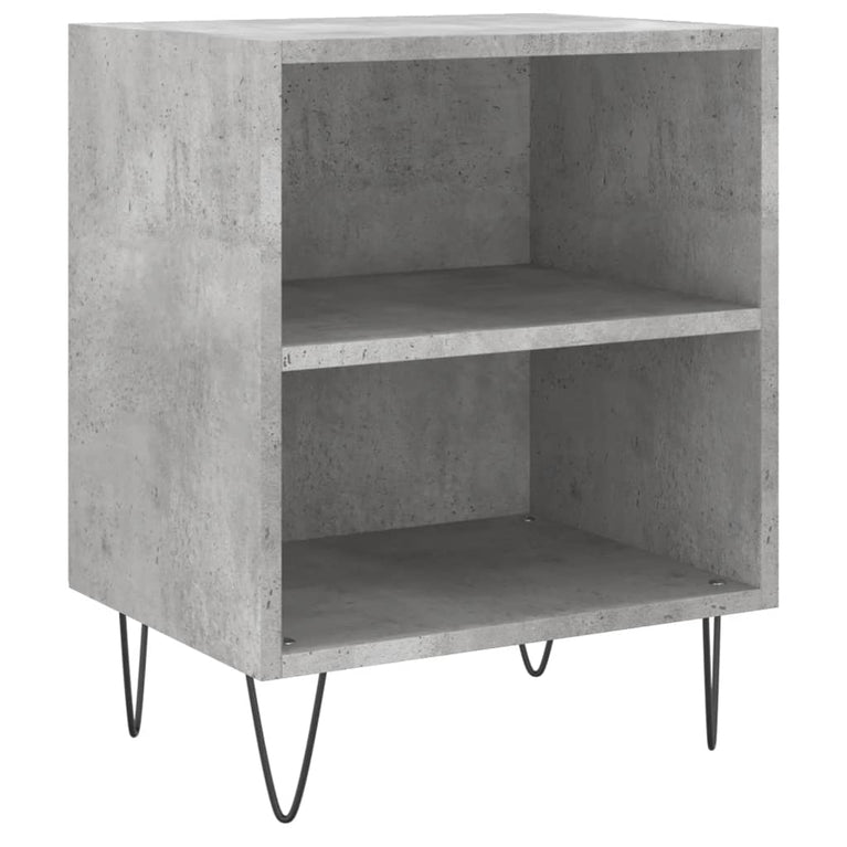 Nachtkastje 40x30x50 cm bewerkt hout betongrijs MeubelReus