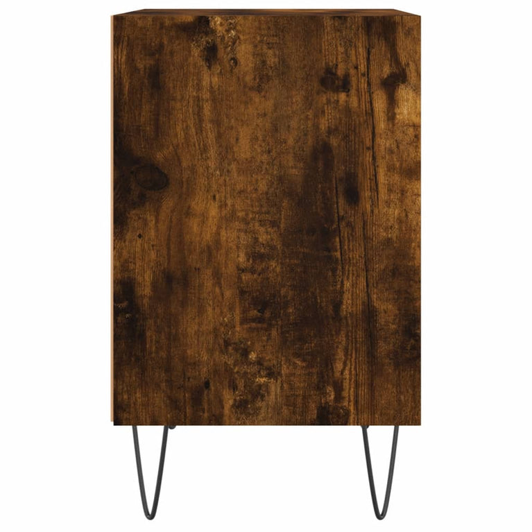 Nachtkastje 40x30x50 cm bewerkt hout gerookt eikenkleurig MeubelReus