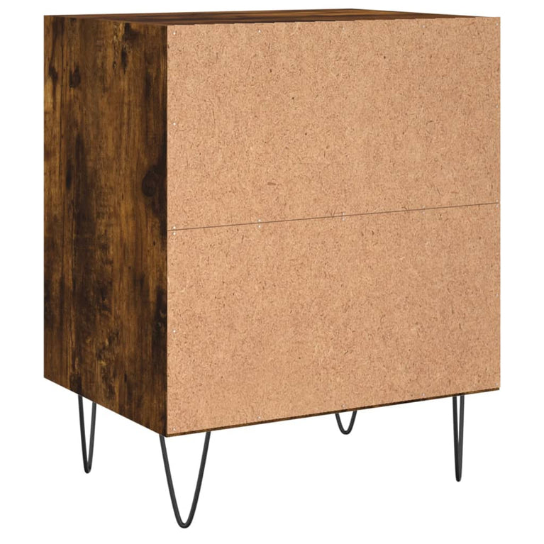 Nachtkastje 40x30x50 cm bewerkt hout gerookt eikenkleurig MeubelReus