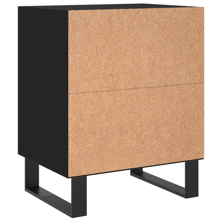 Nachtkastje 40x30x50 cm bewerkt hout zwart MeubelReus