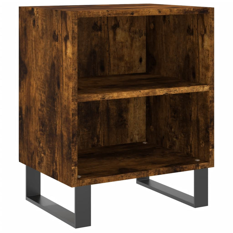Nachtkastje 40x30x50 cm bewerkt hout gerookt eikenkleurig MeubelReus