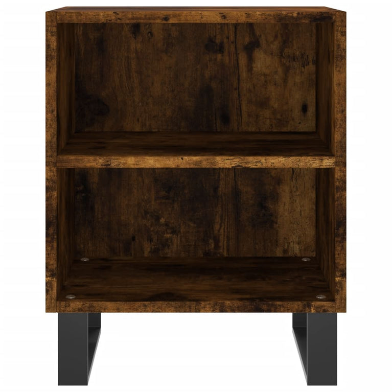 Nachtkastje 40x30x50 cm bewerkt hout gerookt eikenkleurig MeubelReus