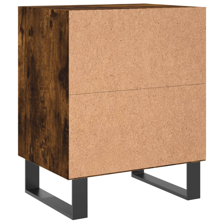 Nachtkastje 40x30x50 cm bewerkt hout gerookt eikenkleurig MeubelReus