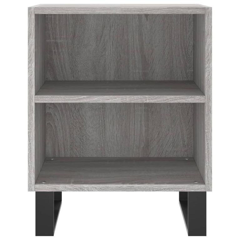 Nachtkastje 40x30x50 cm bewerkt hout grijs sonoma eikenkleurig