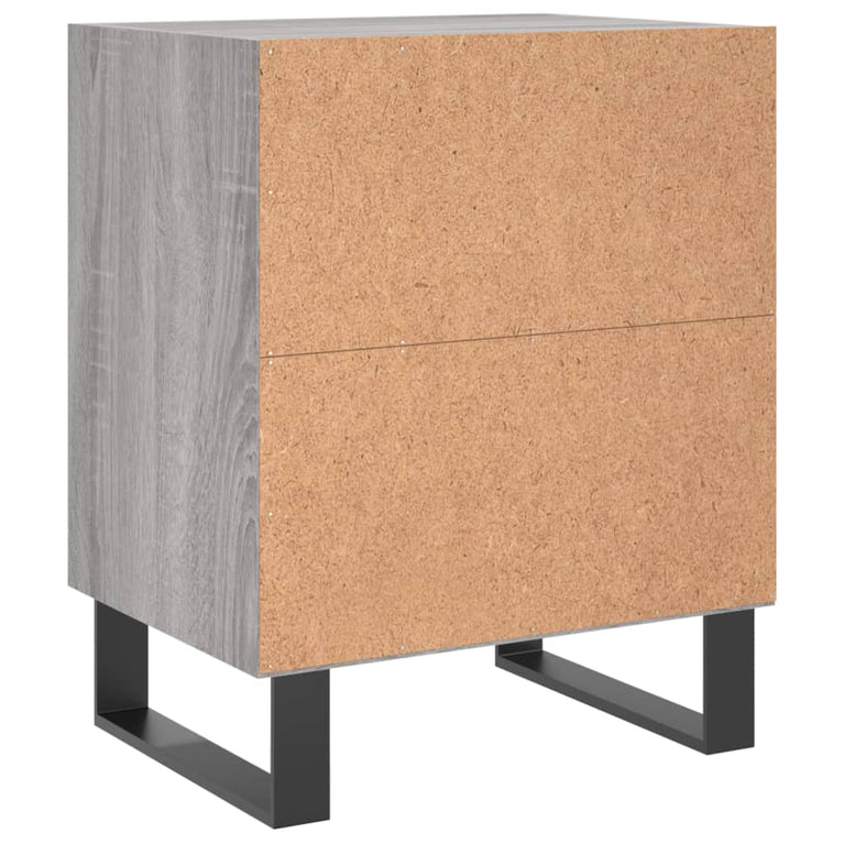 Nachtkastje 40x30x50 cm bewerkt hout grijs sonoma eikenkleurig MeubelReus