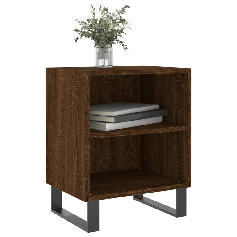 Nachtkastje 40x30x50 cm bewerkt hout bruin eikenkleur MeubelReus