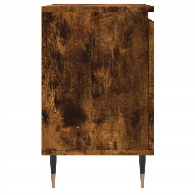 Nachtkastje 40x30x50 cm bewerkt hout gerookt eikenkleurig MeubelReus