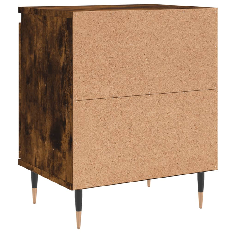 Nachtkastje 40x30x50 cm bewerkt hout gerookt eikenkleurig MeubelReus