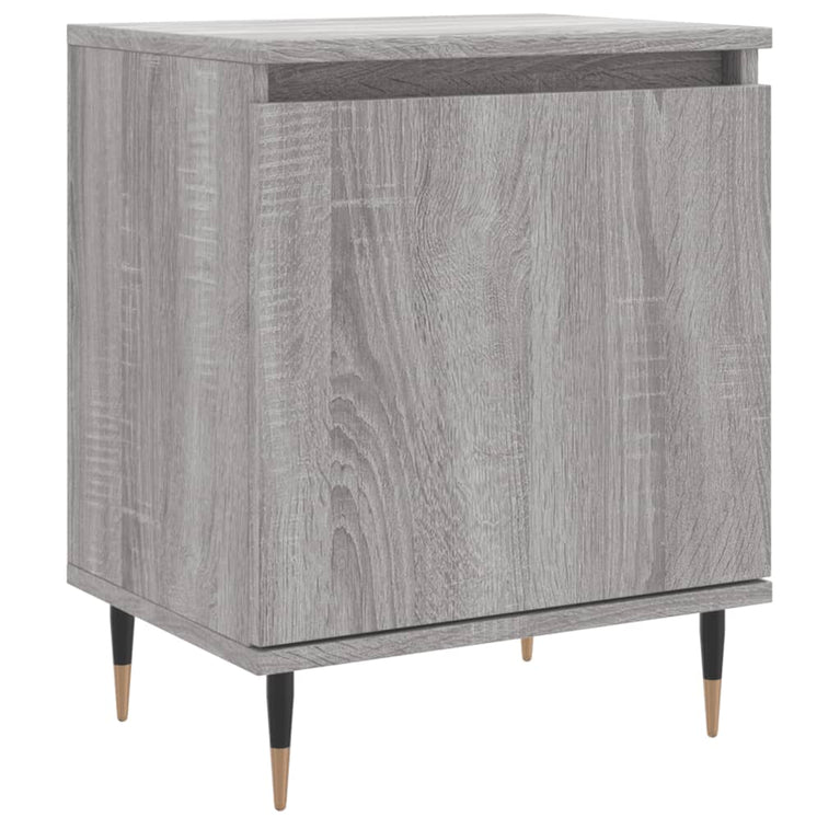Nachtkastje 40x30x50 cm bewerkt hout grijs sonoma eikenkleurig MeubelReus
