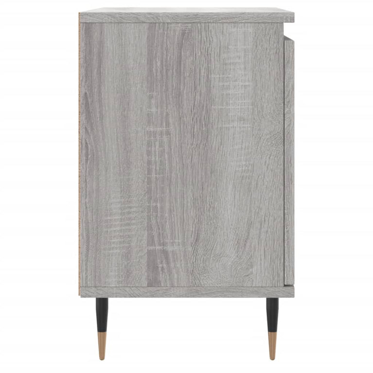 Nachtkastje 40x30x50 cm bewerkt hout grijs sonoma eikenkleurig MeubelReus