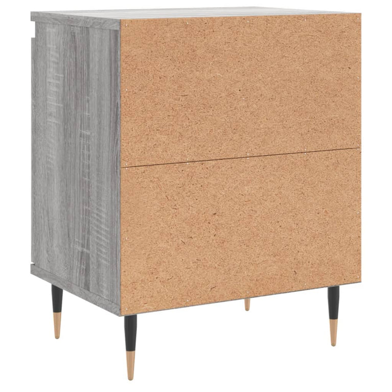 Nachtkastje 40x30x50 cm bewerkt hout grijs sonoma eikenkleurig MeubelReus