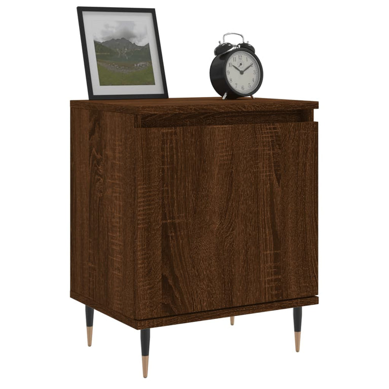 Nachtkastje 40x30x50 cm bewerkt hout bruin eikenkleur MeubelReus