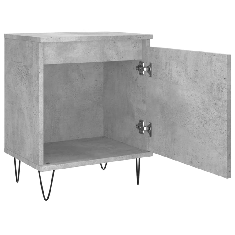 Nachtkastje 40x30x50 cm bewerkt hout betongrijs MeubelReus